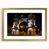 Extra large abstract art print of a textured South American scenery in a gold frame, ideal for living room decor.