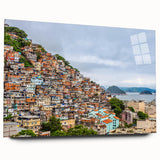 Acrylic print of a large abstract depiction of a Brazilian landscape in earthy tones, ideal for bedroom or dining room art.