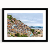 Extra large framed abstract art print depicting vibrant, colorful Brazilian scenery on textured canvas.
