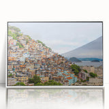 Acrylic print of a serene Brazilian landscape in soft pastel tones, framed in white.