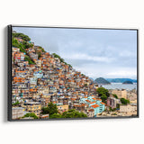 Black and white landscape painting of a Brazilian scenery on framed canvas, suitable for bedroom wall decor.