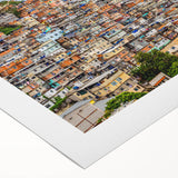 Art deco poster featuring a stylized Rio de Janeiro landscape in muted pastel colors on rolled canvas.