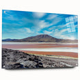 Acrylic glass print of a large abstract depiction of a Chilean landscape in earthy tones.