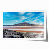 Extra large rolled print of a Chilean landscape featuring muted green and earth tones, ideal for dining room wall art.