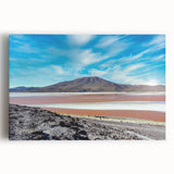 Black and white photograph of Chilean landscape on large stretched canvas, ideal for kitchen wall art.