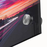 Large abstract wall art featuring a mid-century modernist design in muted earth tones on acrylic glass.