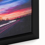 Extra large black wall art featuring a textured Alabama scenery on framed canvas, with colorful accents.