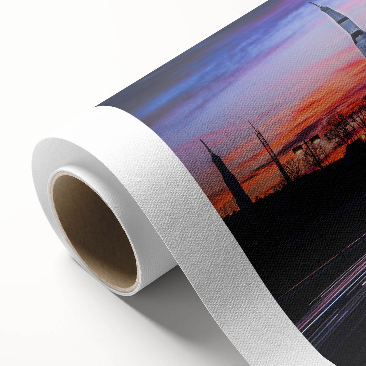 Art Deco style poster of Alabama scenery in soft pastel colors on rolled canvas, ideal for nursery wall art.