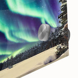 Large abstract wall art depicting Alaskan scenery in muted earth tones on acrylic glass, ideal for dining room ambiance.