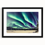 Abstract art print of Alaskan scenery in vibrant colors on a large textured canvas, ideal for living room decor.