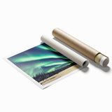 Extra large rolled print of an Alaskan landscape with muted earth tones, ideal for classy bathroom wall art.