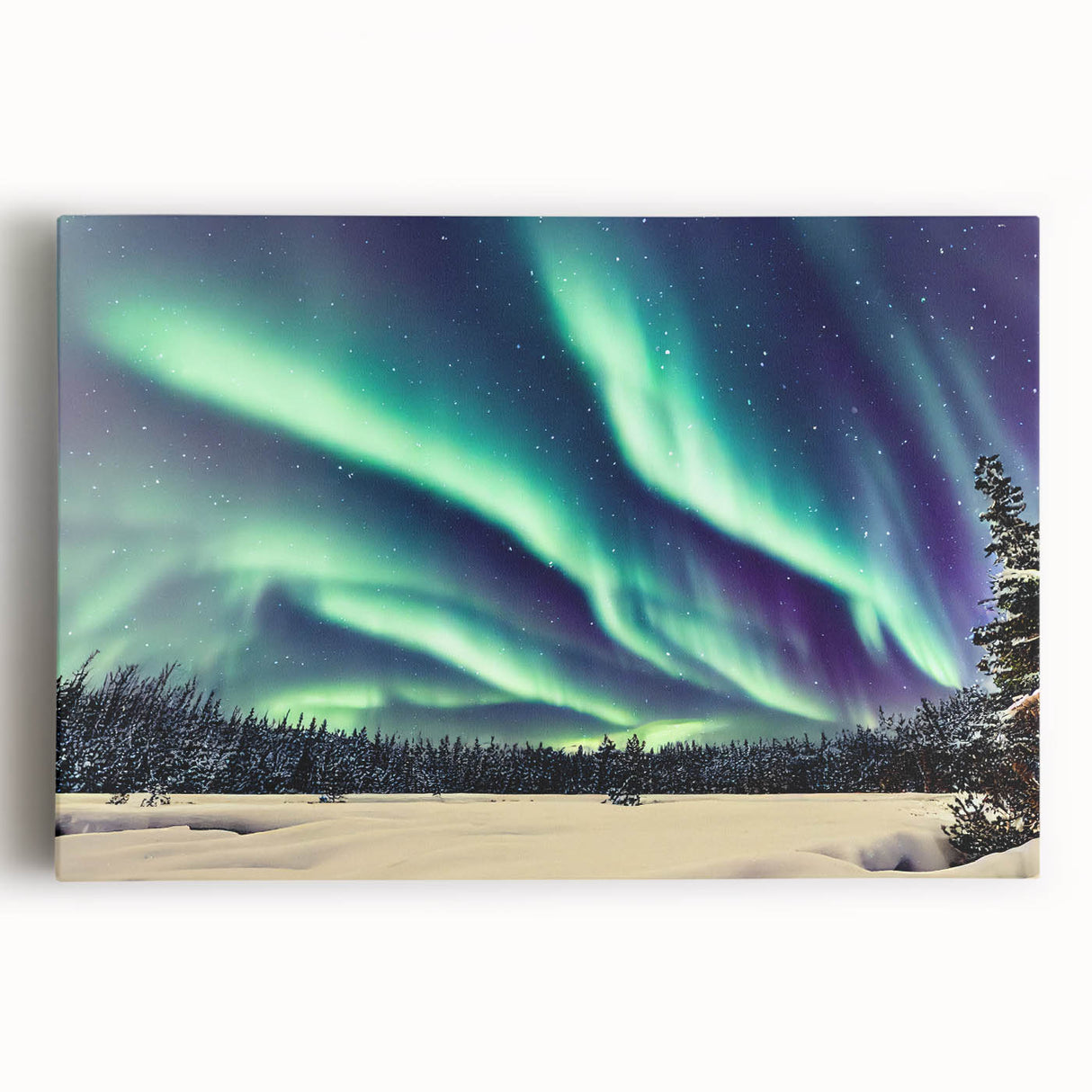 Black and white photo of Alaskan landscape on large stretched canvas, suitable as kitchen wall art.