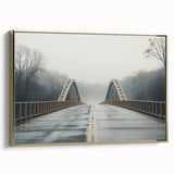 Framed canvas featuring a vintage-style landscape painting of Arkansas scenery in muted earth tones.