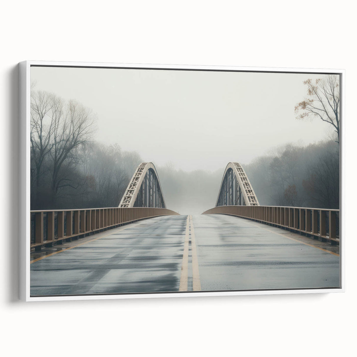 Vintage poster art of Arkansas scenery on a framed canvas with colorful accents, ideal for living room decor.