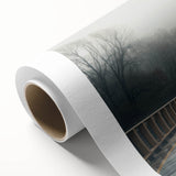 Art deco poster of Arkansas scenery on rolled canvas, featuring muted earth tones, ideal for nursery wall art.