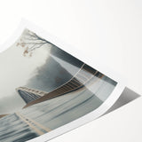 Extra large wall art featuring line art flowers in muted earth tones on a rolled canvas.