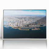 Acrylic print of San Diego scenery in art deco style with pastel color tones, ideal for modern nursery wall art.