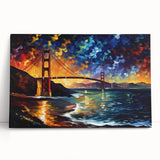 Black and white photo of San Francisco skyline on large stretched canvas, ideal for kitchen wall art.