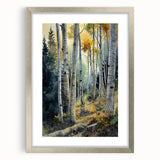 Textured abstract art print of Aspen, Colorado in muted earth tones on a framed canvas, suitable for bedroom decor.