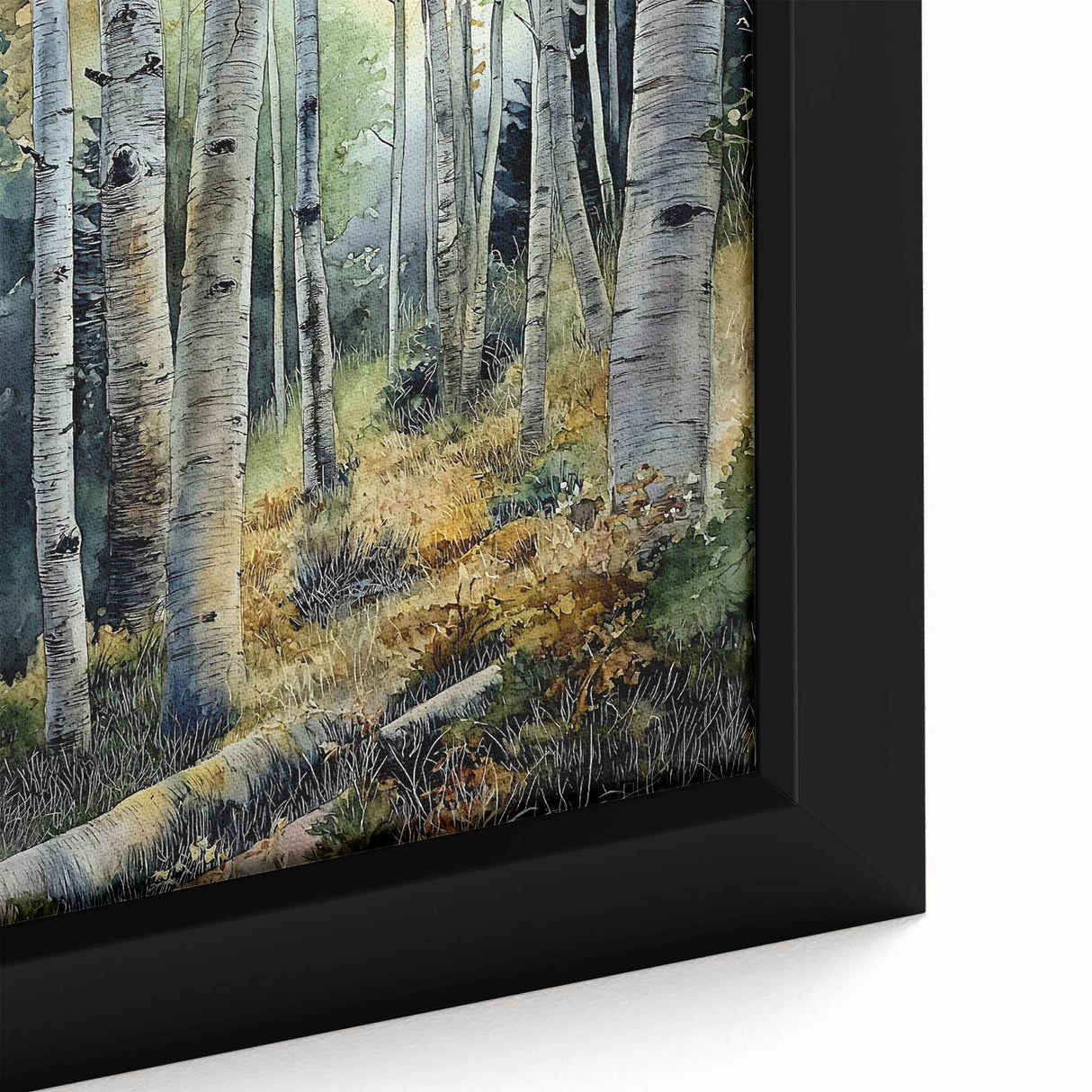 Textured black wall art depicting Aspen, Colorado scenery in vibrant colors on a large framed canvas.