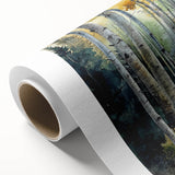 Art deco poster of Aspen, Colorado scenery in pastel shades on rolled canvas, ideal for nursery wall art.