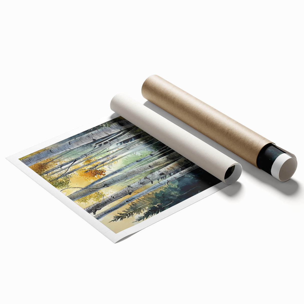 Extra large rolled print of Aspen scenery with vibrant autumn colors, ideal for classy bathroom wall art.