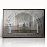 Large abstract wall art depicting a Connecticut scenery in black and white tones on a framed acrylic.