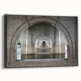 Black and white landscape art painting of a Connecticut scenery on a framed canvas, suitable for bedroom wall decor.