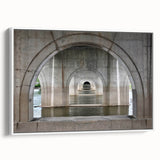 Vintage poster art of a Connecticut scenery on extra large framed canvas, featuring colorful art on a black background.