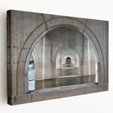 Large art print of a Connecticut scenery on stretched canvas with green and blue tones, suitable for kitchen wall decor.