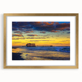 Extra large abstract art print of Daytona scenery in textured style, using muted earth tones on a framed canvas.