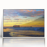Acrylic print of Daytona skyline in art deco style with pastel shades, ideal for modern art wall decor.