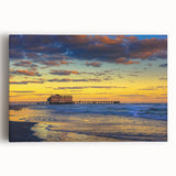 Black and white stretched canvas of Daytona beach scenery, suitable as large kitchen wall art.