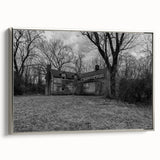 Landscape art painting of Delaware scenery on a framed canvas, with silver accents and a mix of colorful and black tones.