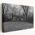 Delaware landscape on stretched canvas featuring muted green and blue tones, ideal for kitchen wall art.
