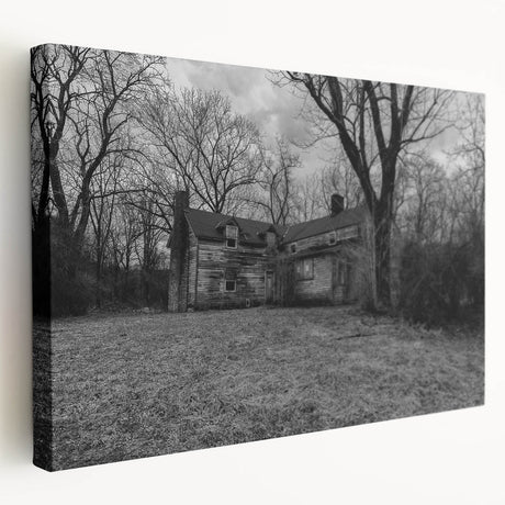 Delaware landscape on stretched canvas featuring muted green and blue tones, ideal for kitchen wall art.