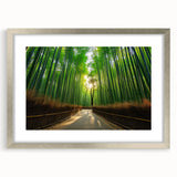 Textured art print of Maui scenery in abstract style, using cool blue and green tones, framed in silver.