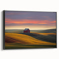 Black and white landscape art painting of Idaho scenery on a framed canvas, ideal for bedroom wall decor.