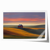 Extra large rolled print of Idaho scenery with vibrant green and floral elements, ideal for art wall dining room.