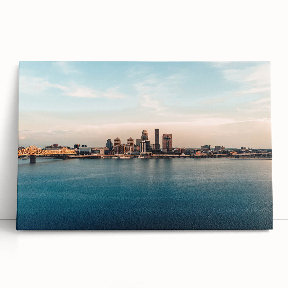 Black and white photograph of a Kentucky landscape on stretched canvas, suited for kitchen or bedroom wall art.