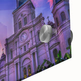 Large abstract depiction of New Orleans in muted earth tones on acrylic glass, ideal for dining room art.
