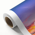 Art Deco style poster of New Orleans skyline in muted gold and blue tones on rolled canvas, ideal for nursery wall art.