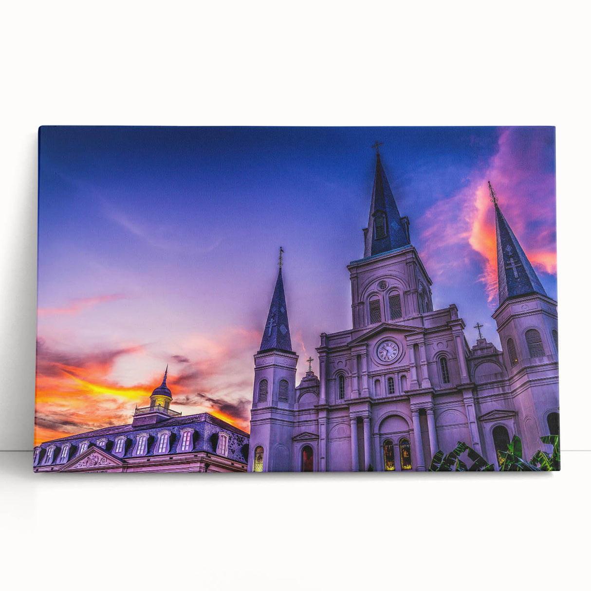 Black and white large canvas print of New Orleans scenery, ideal for kitchen wall art or bedroom ambiance.