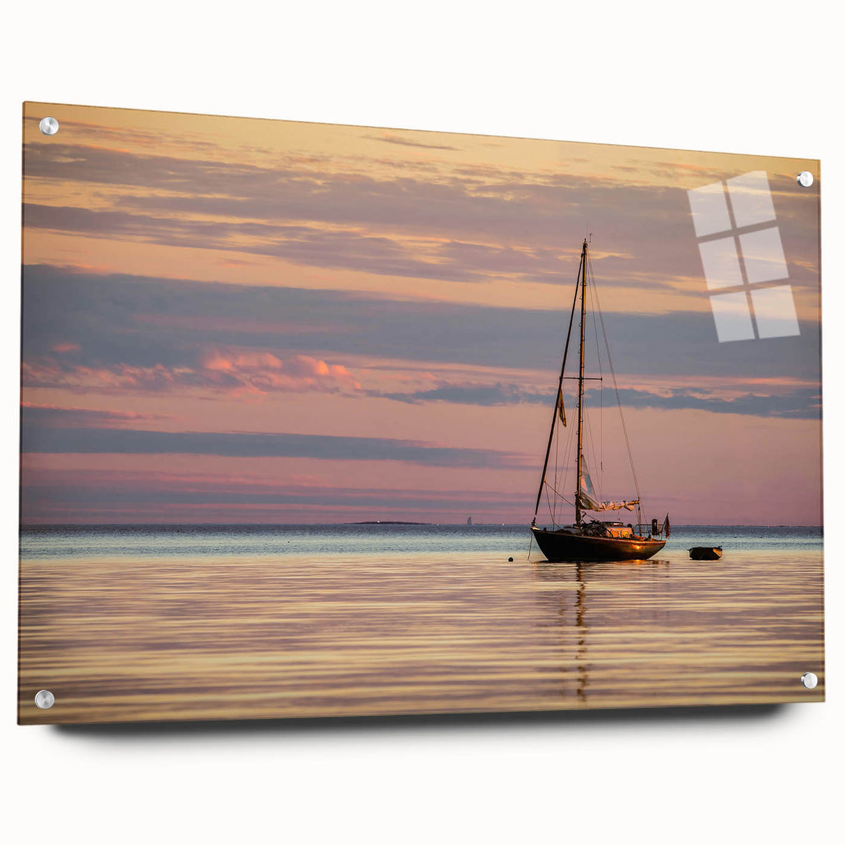 Acrylic print of a large abstract depiction of Louisiana, featuring vibrant, multicolored patterns.