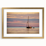 Abstract art print of a Louisiana landscape, featuring textured brush strokes in earthy tones, framed in gold.