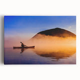 Black and white photo of Maine coastline on stretched canvas, suitable for kitchen wall art.