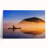 Black and white stretched canvas of Maine coastline, suitable as large kitchen wall art or bedroom decor.