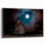 Black and white landscape art painting of New Jersey scenery on framed canvas, suitable for bedroom decor.