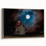 Framed canvas wall art depicting a vintage-style New Jersey landscape in black and gold tones, ideal for bedroom decor.