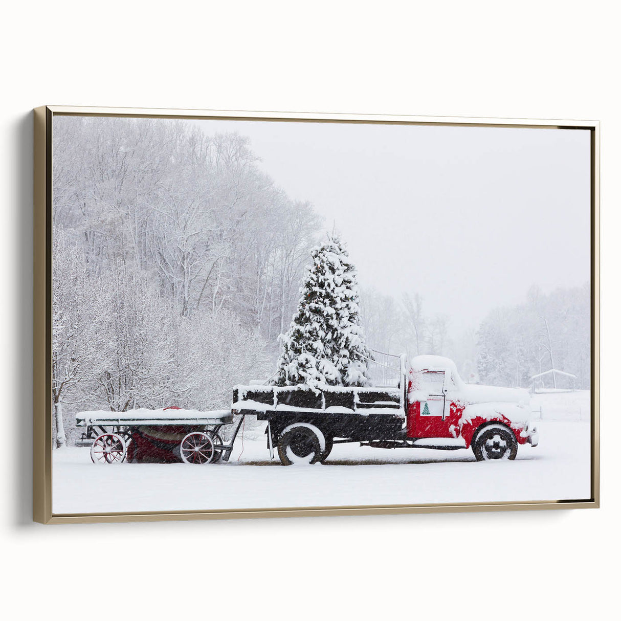 Framed canvas featuring a vintage-style landscape painting of Charlotte, North Carolina in black and gold.